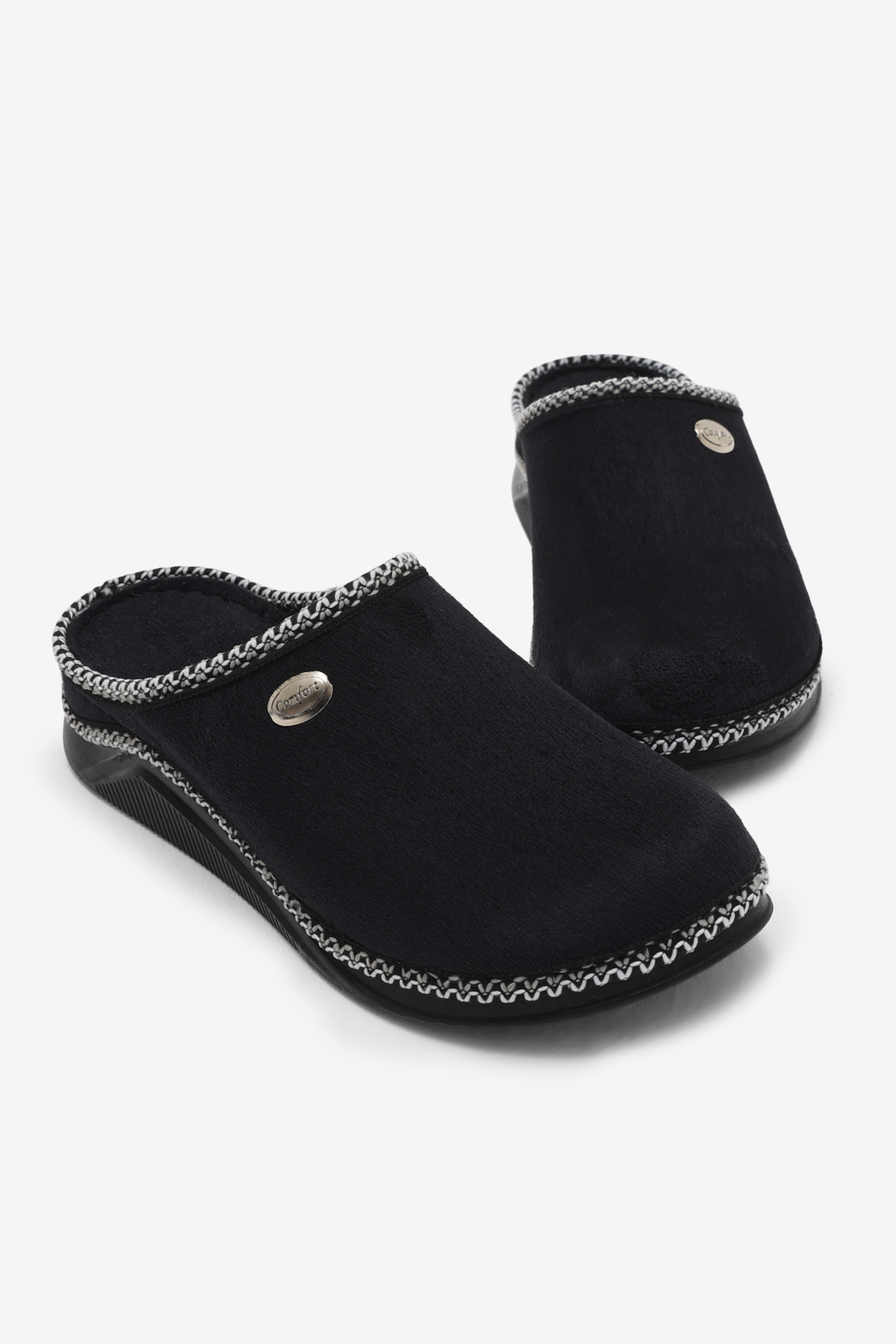 Kadın Siyah Rahat Kalıp Poli Taban Günlük Terlik