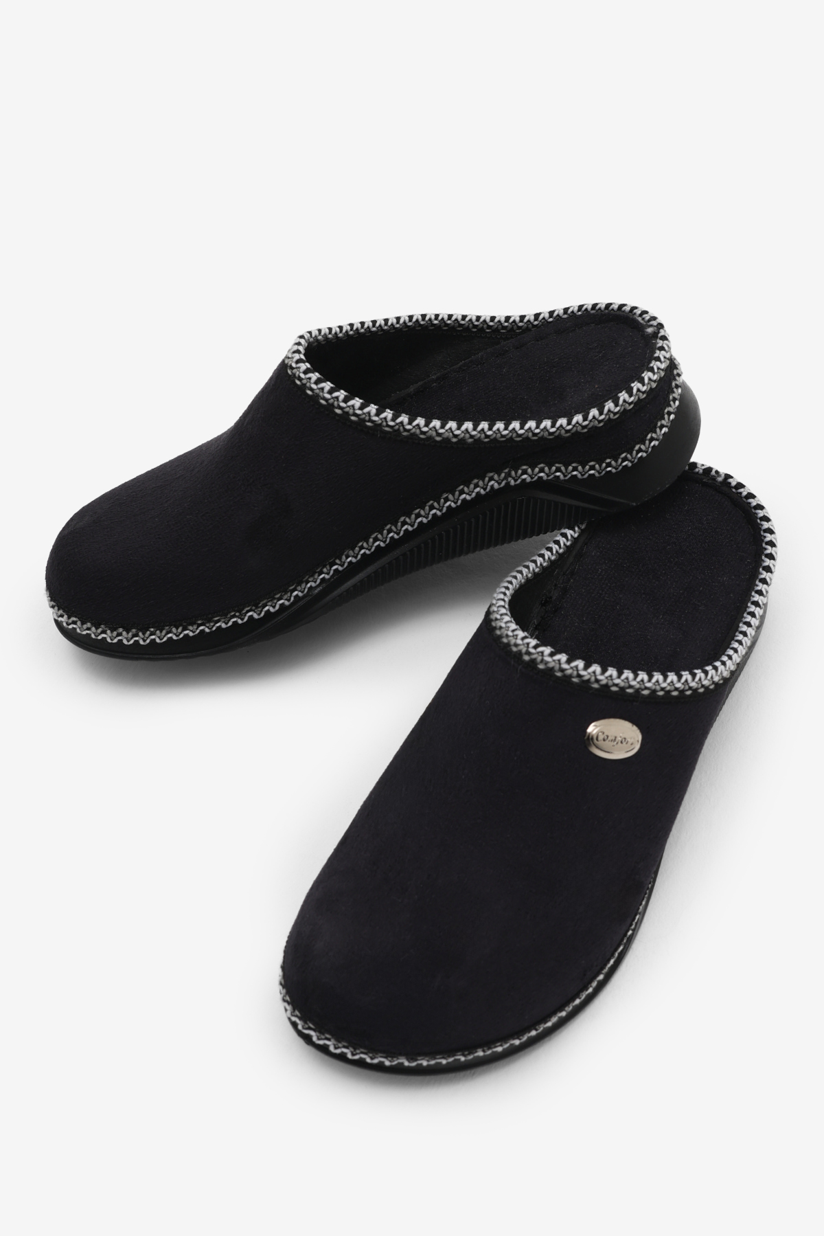 Kadın Siyah Rahat Kalıp Poli Taban Günlük Terlik