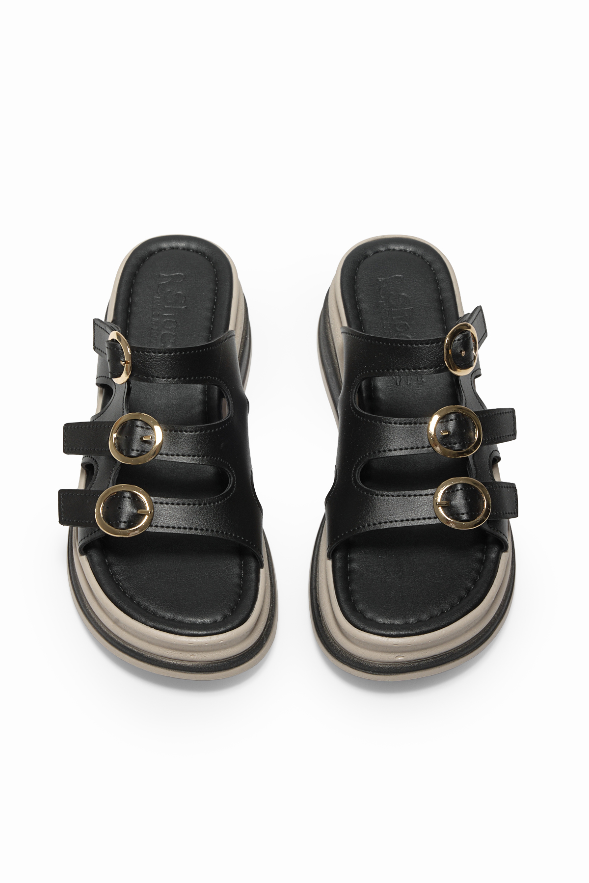 Kadın Siyah Rahat Kalıp Yüksek Taban Terlik