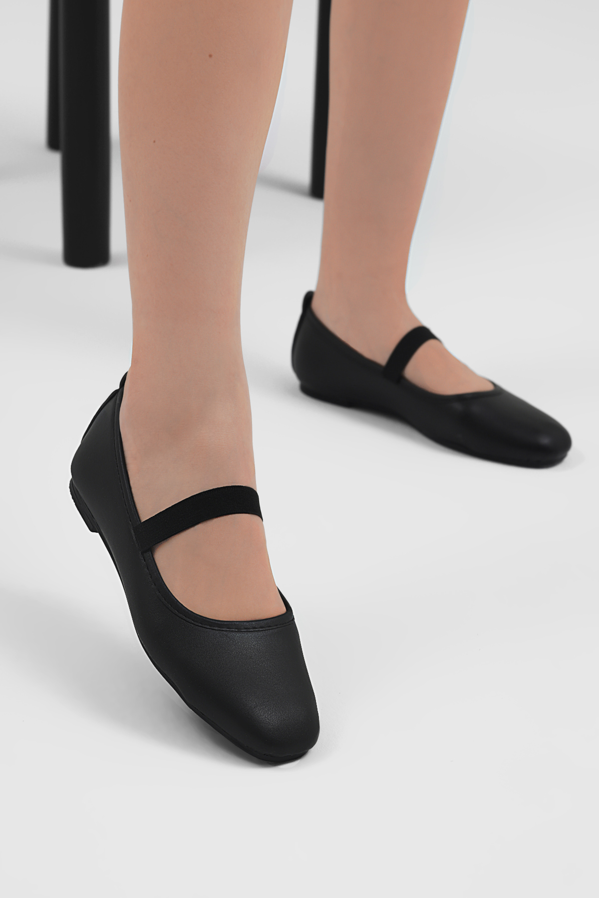 Kadın Siyah Siyah Kadın Kemer Bantlı Günlük Rahat Babet