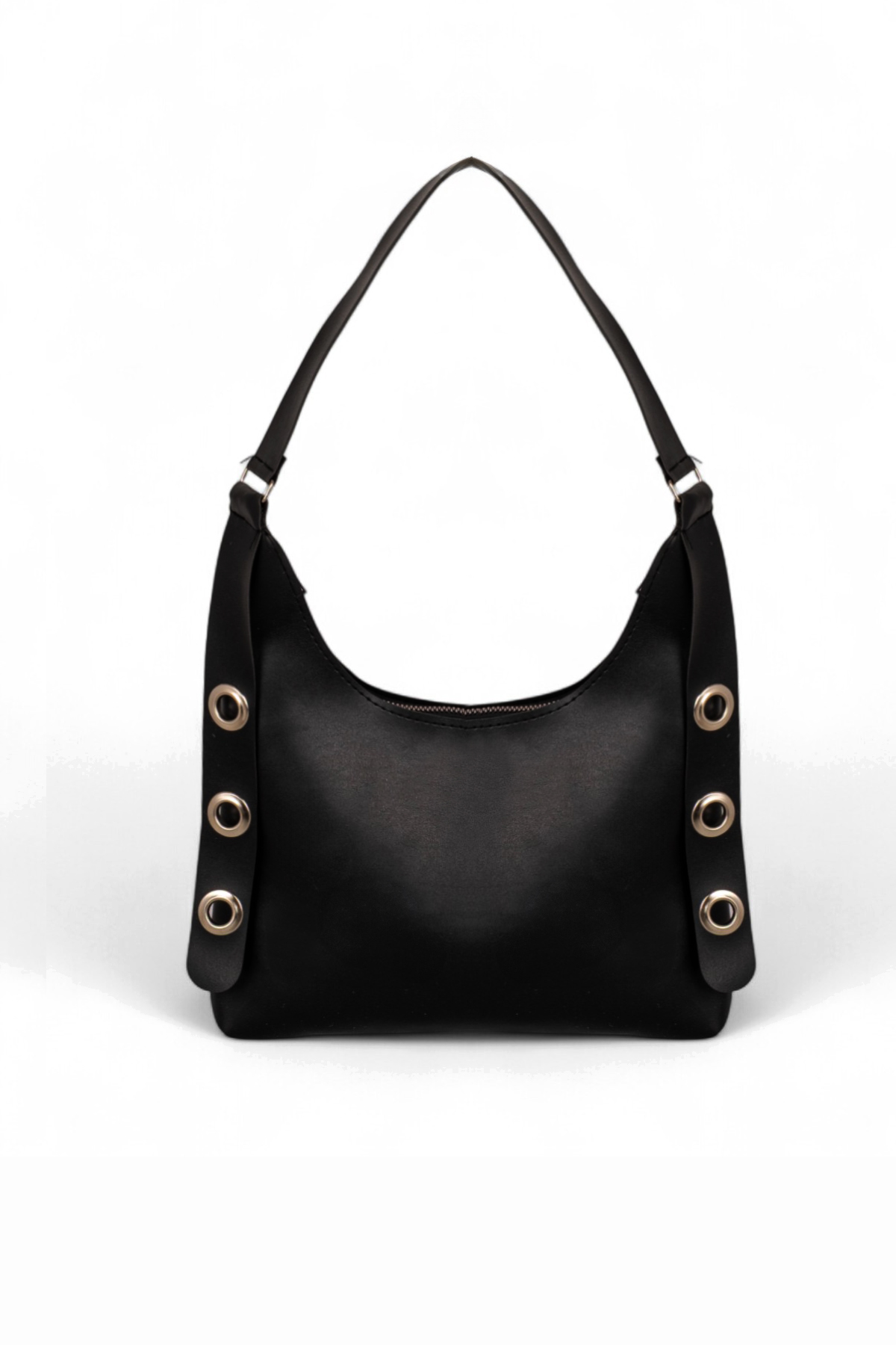 Kadın Siyah Tek Bölmeli Baget Kol ve Omuz Çantası