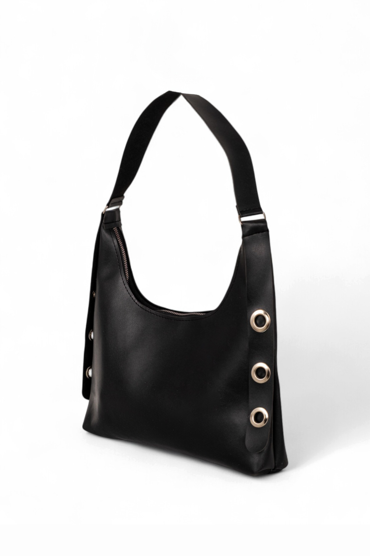 Kadın Siyah Tek Bölmeli Baget Kol ve Omuz Çantası