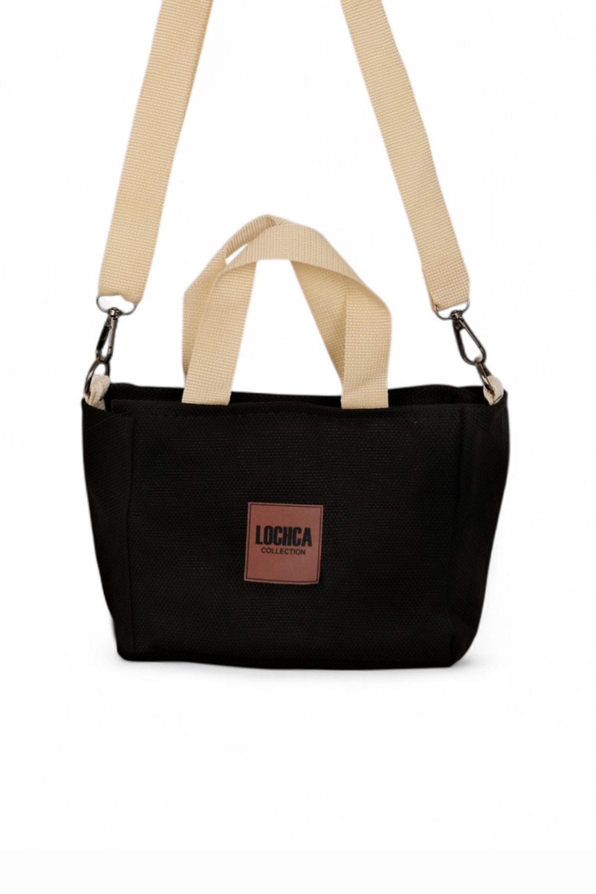 Kadın Siyah Tekstil Askılı El ve Omuz Çantası