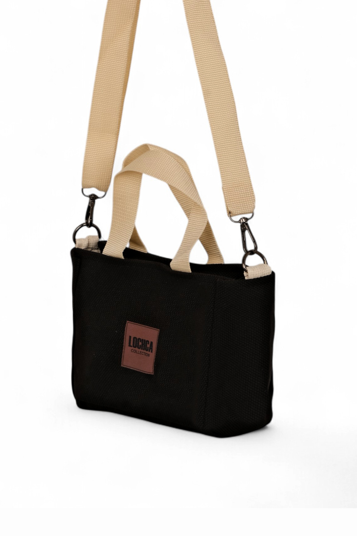 Kadın Siyah Tekstil Askılı El ve Omuz Çantası