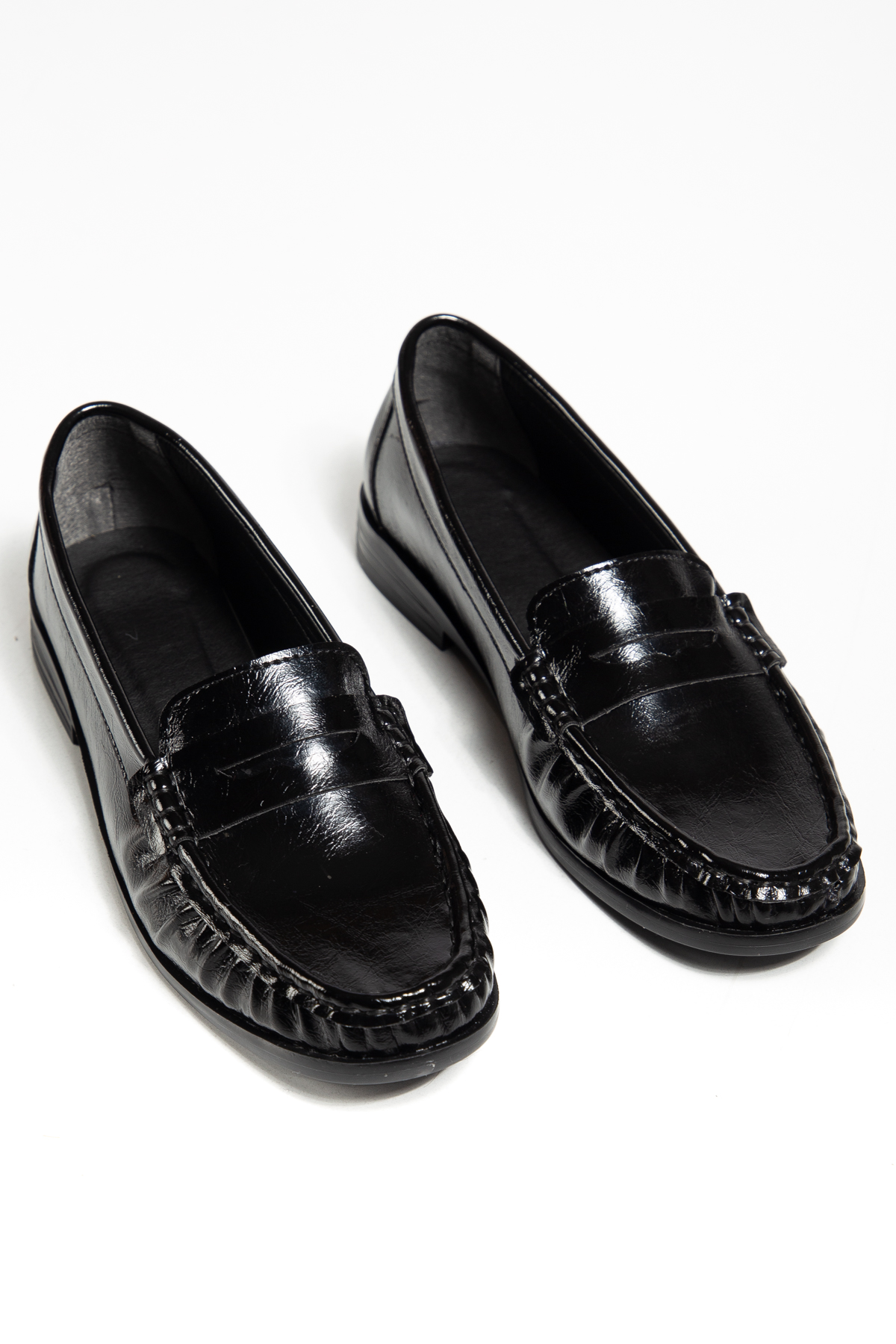 Kadın Siyah Termo Kaymaz Taban Loafer Oxford Kadın Ayakkabı