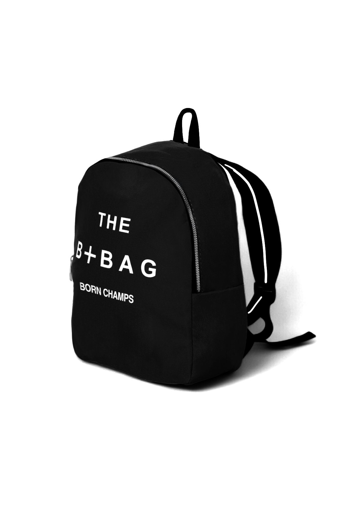 Kadın Siyah Yazı Baskılı Tek Bölmeli Sırt Çantası