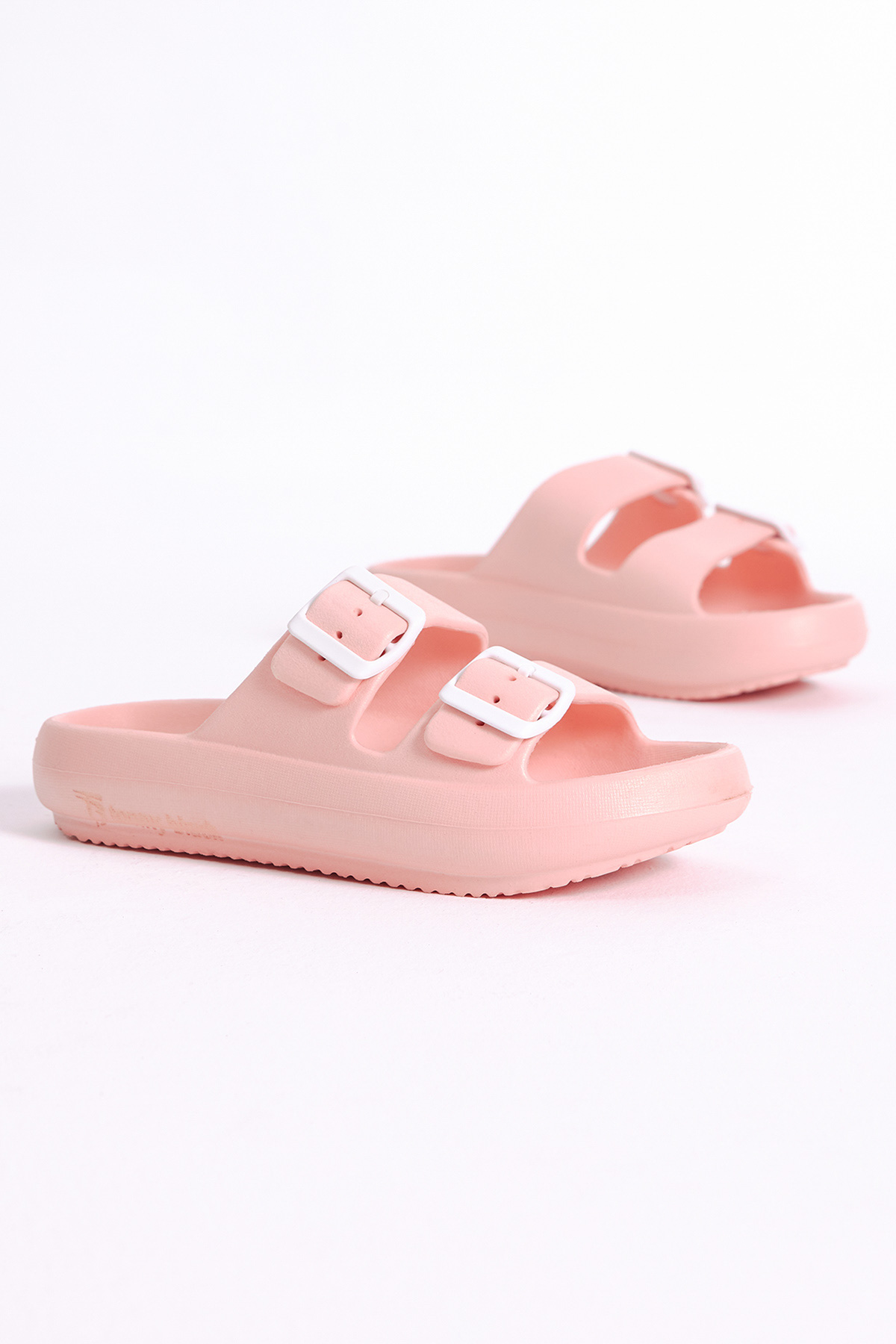 Kadın Somon Rahat Kalıp Tokalı Yüksek Taban Eva Terlik