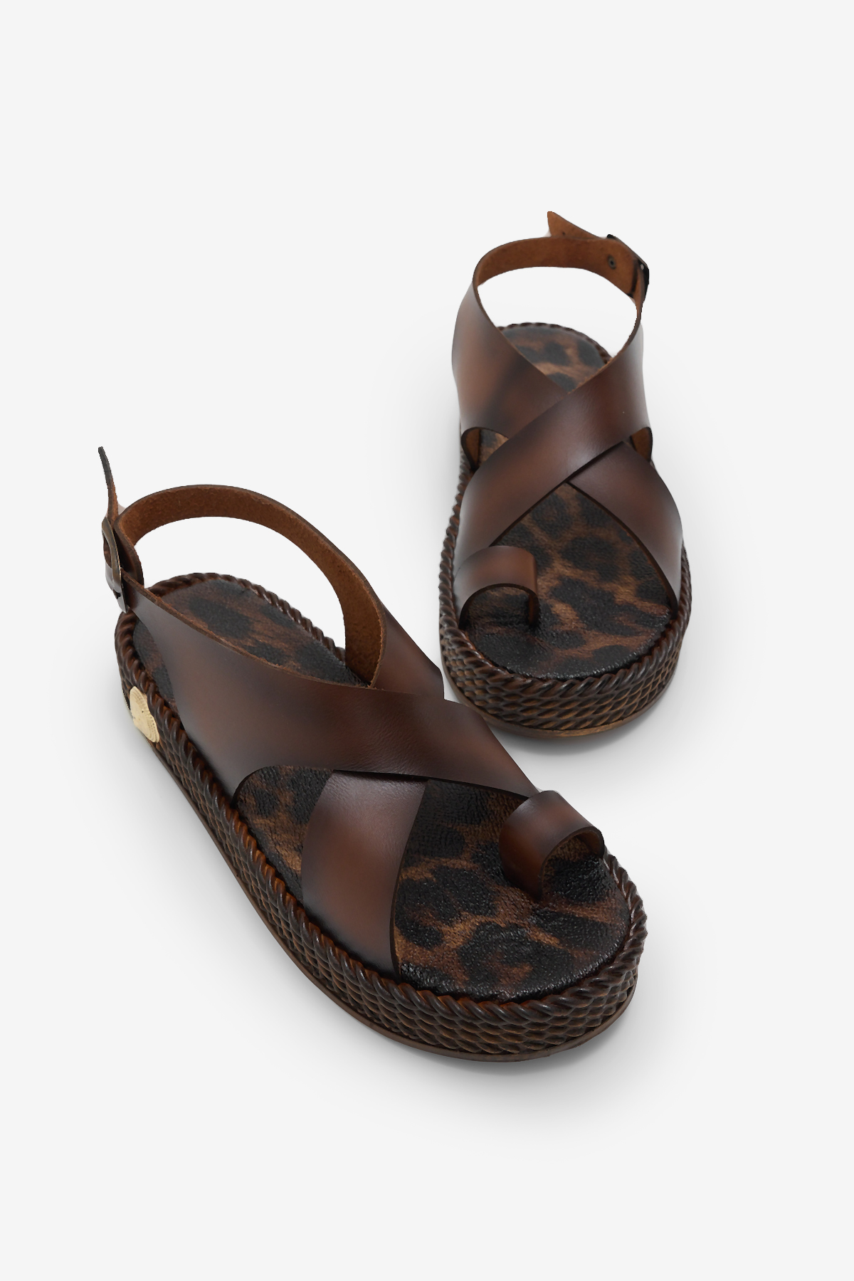 Kadın Taba Poli Taban Rahat Kalıp Çapraz Bantlı Parmak Arası Sandalet