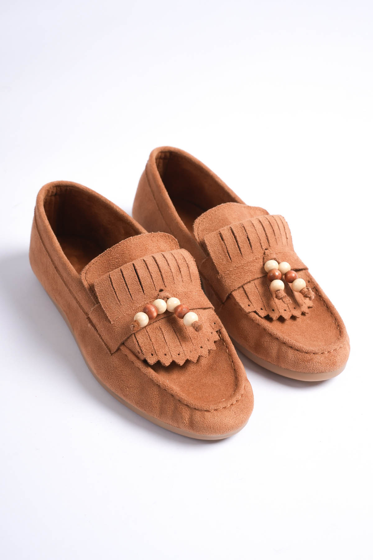 Kadın Taba Rahat Kalıp Günlük Tokalı Babet