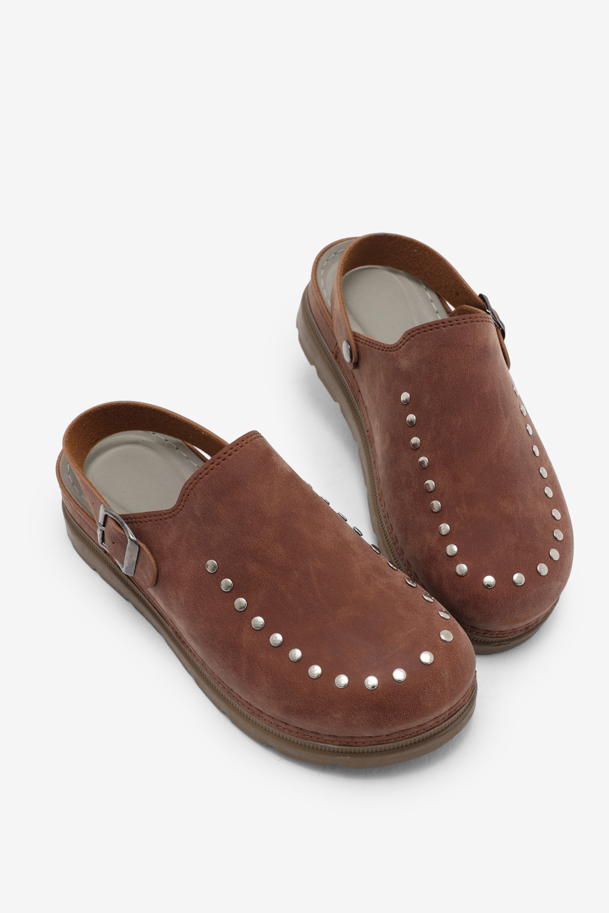 Kadın Taba Rahat Kalıp Taşlı Tokalı Sandalet