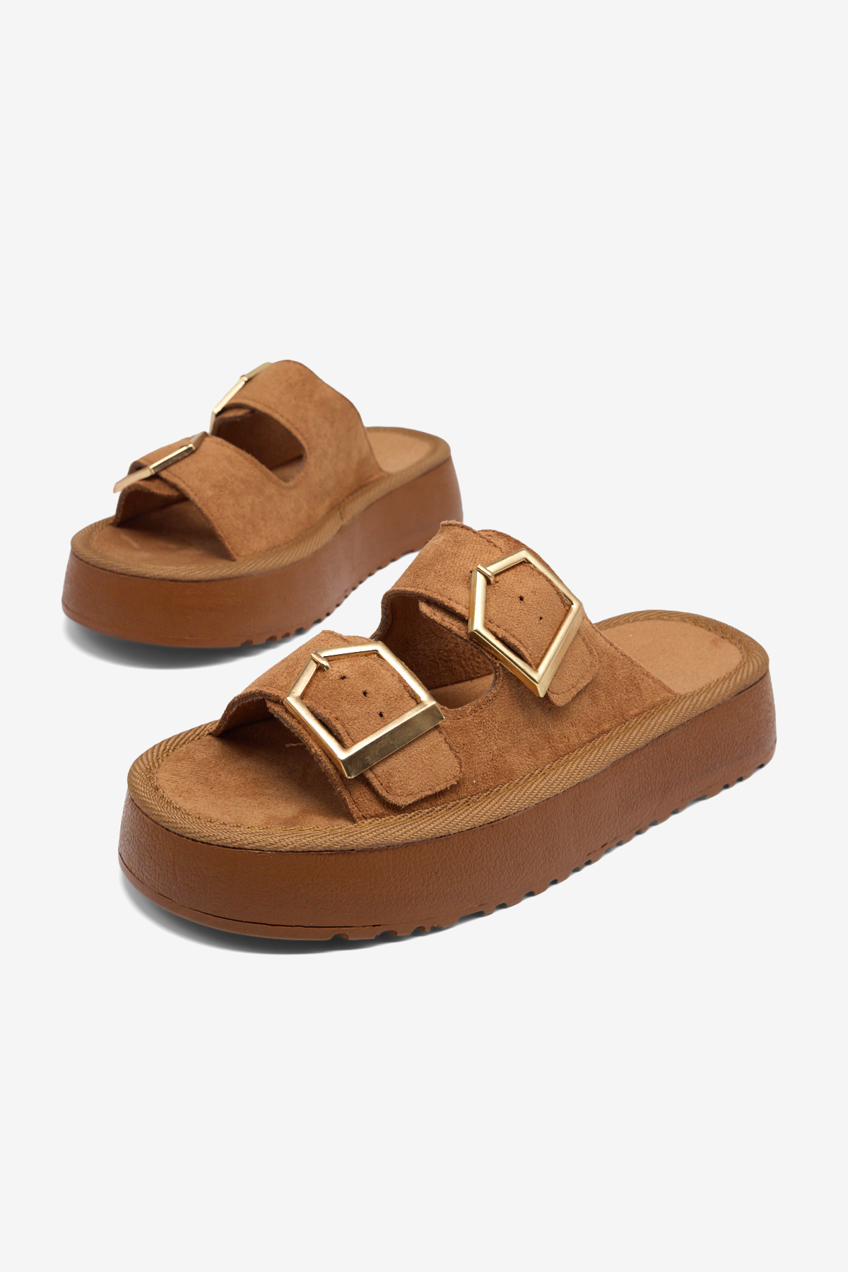 Kadın Taba Rahat Kalıp Yüksek Taban Tokalı Terlik