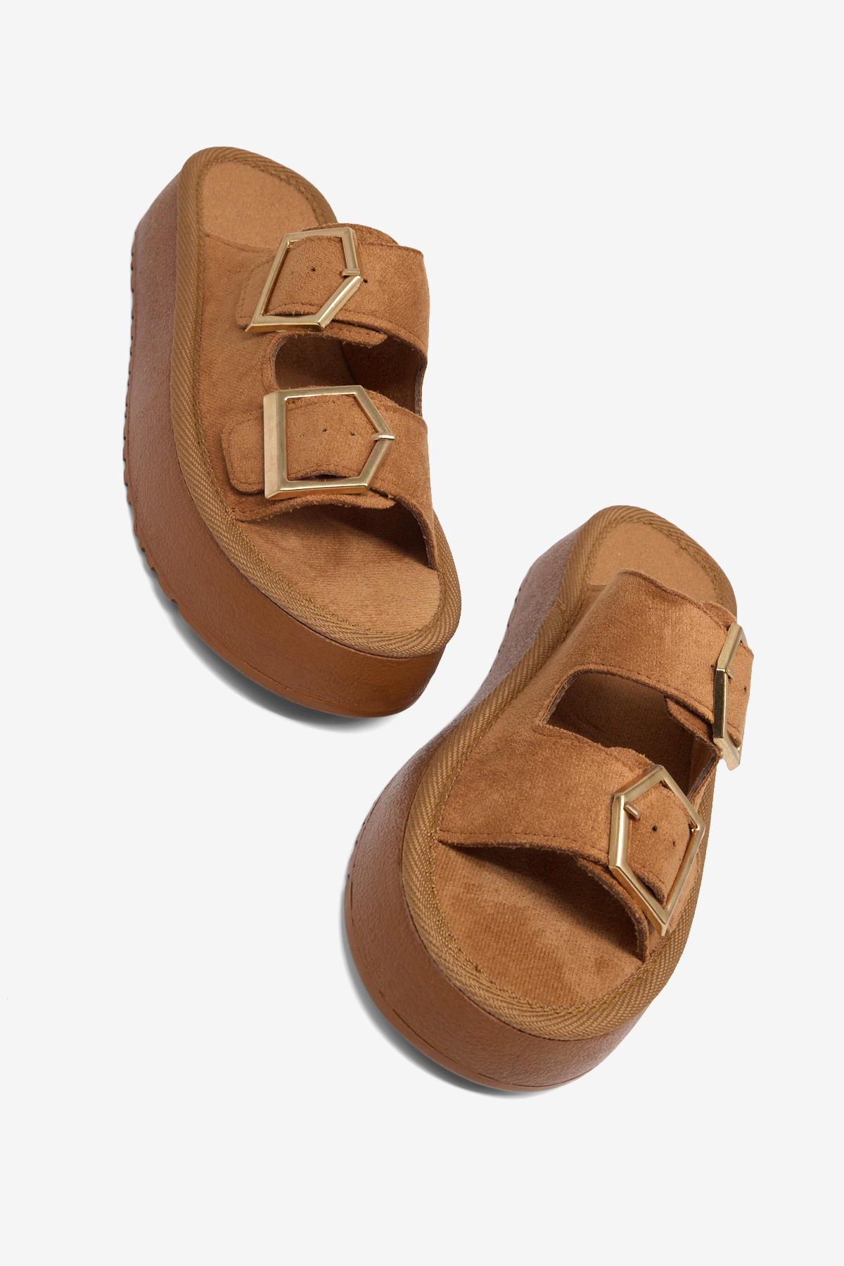 Kadın Taba Rahat Kalıp Yüksek Taban Tokalı Terlik