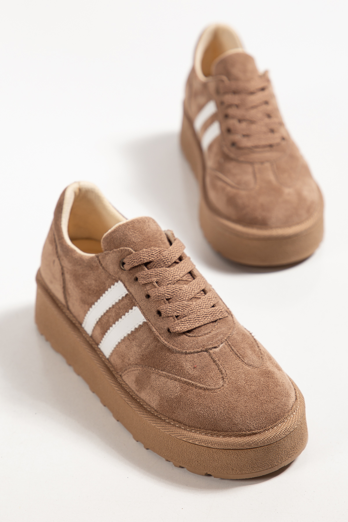 Kadın Vizon Kadın Süet Rahat Kalıp Sneaker