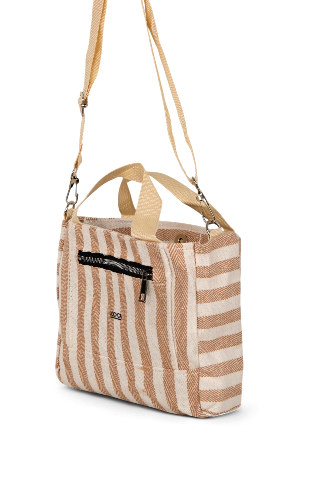 Kadın Vizon Kanvas Askılı Önü Fermuarlı El ve Omuz Çantası