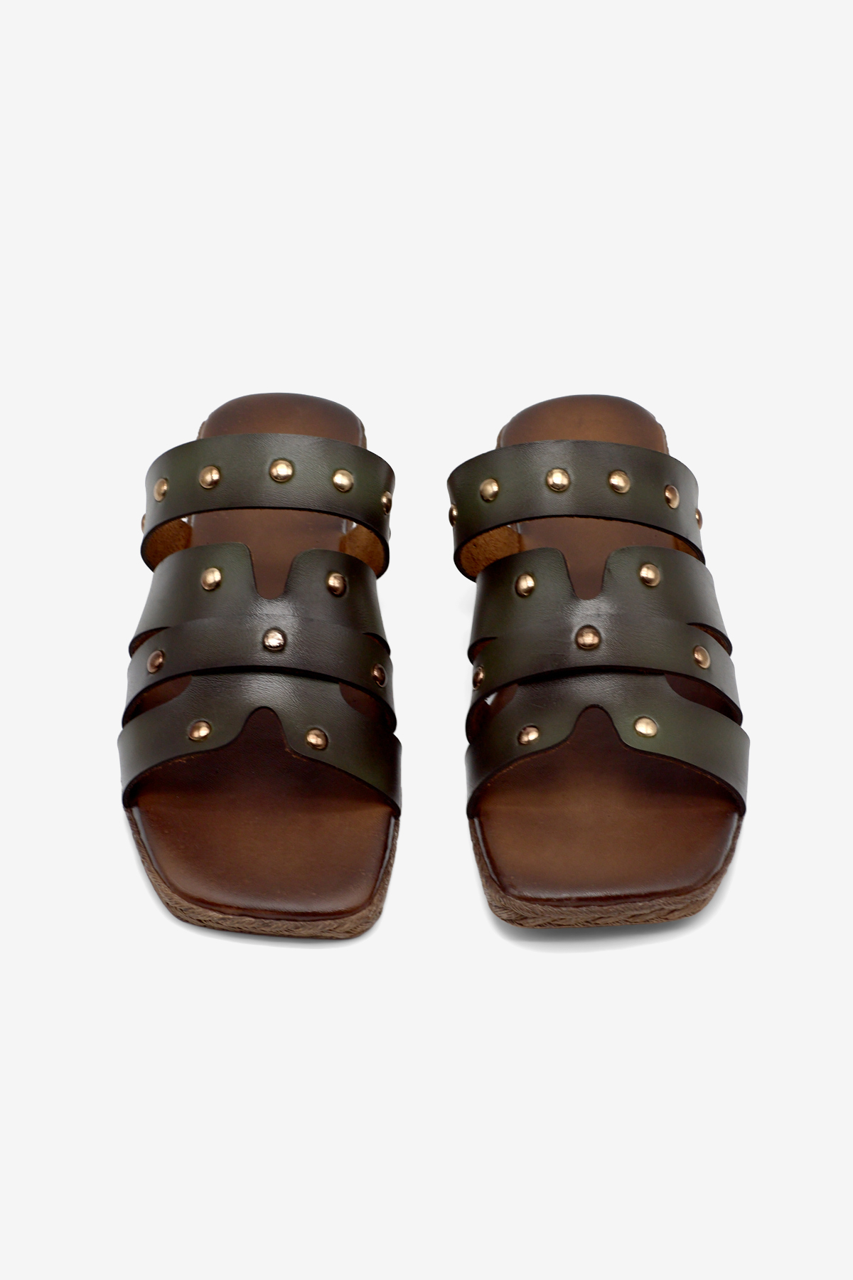 Kadın Yeşil Termo Taban Düz Toka Detaylı Terlik