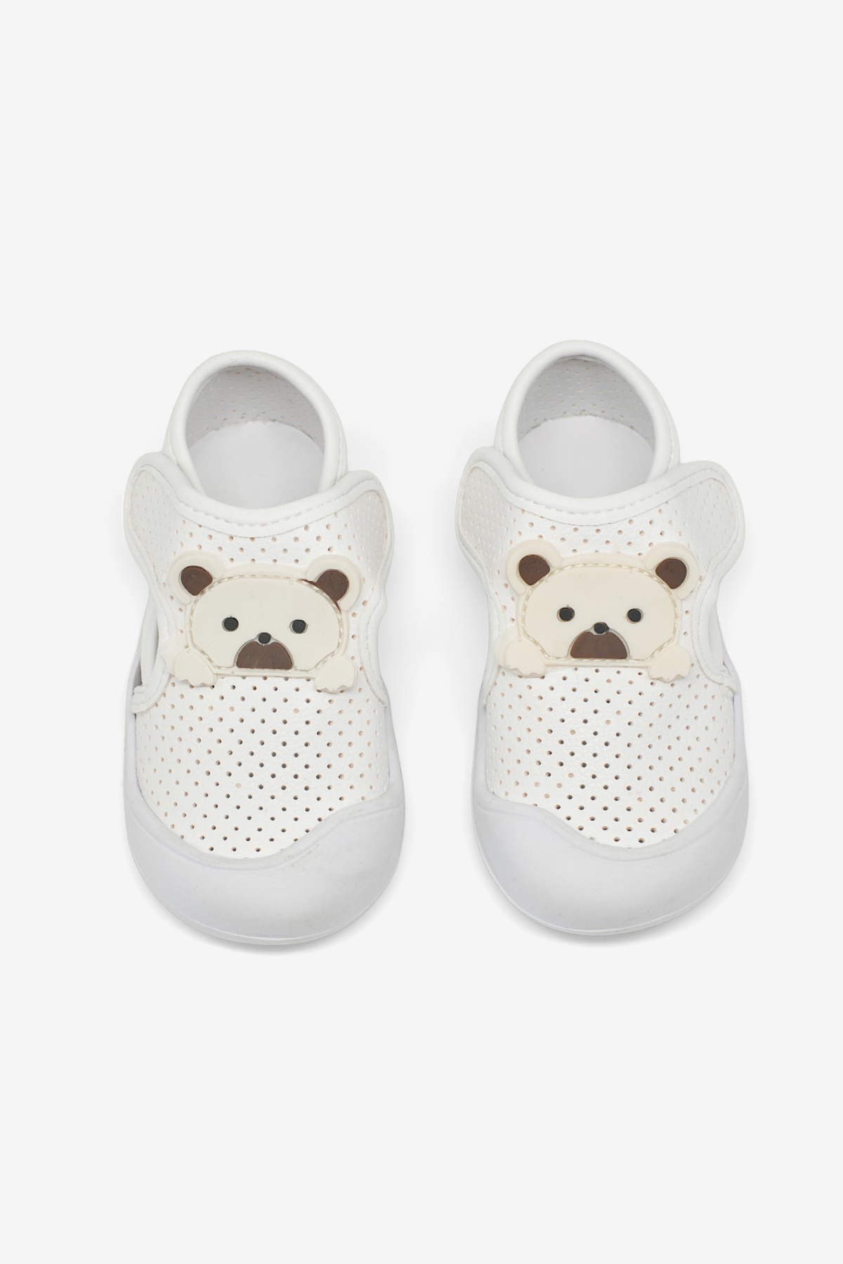 Kız Çocuk Beyaz Ayıcık Detaylı Rahat Kalıp İlk Adım Sneaker