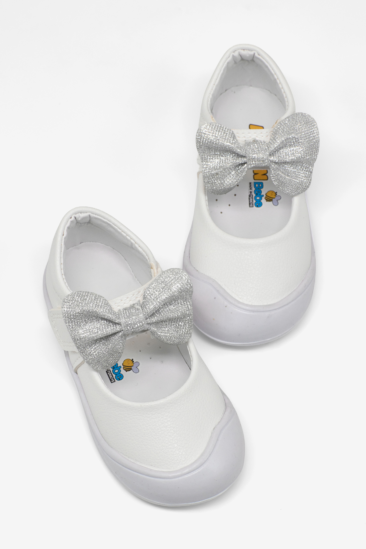 Kız Çocuk Beyaz Çocuk İlk Adım Fiyonlu Babet