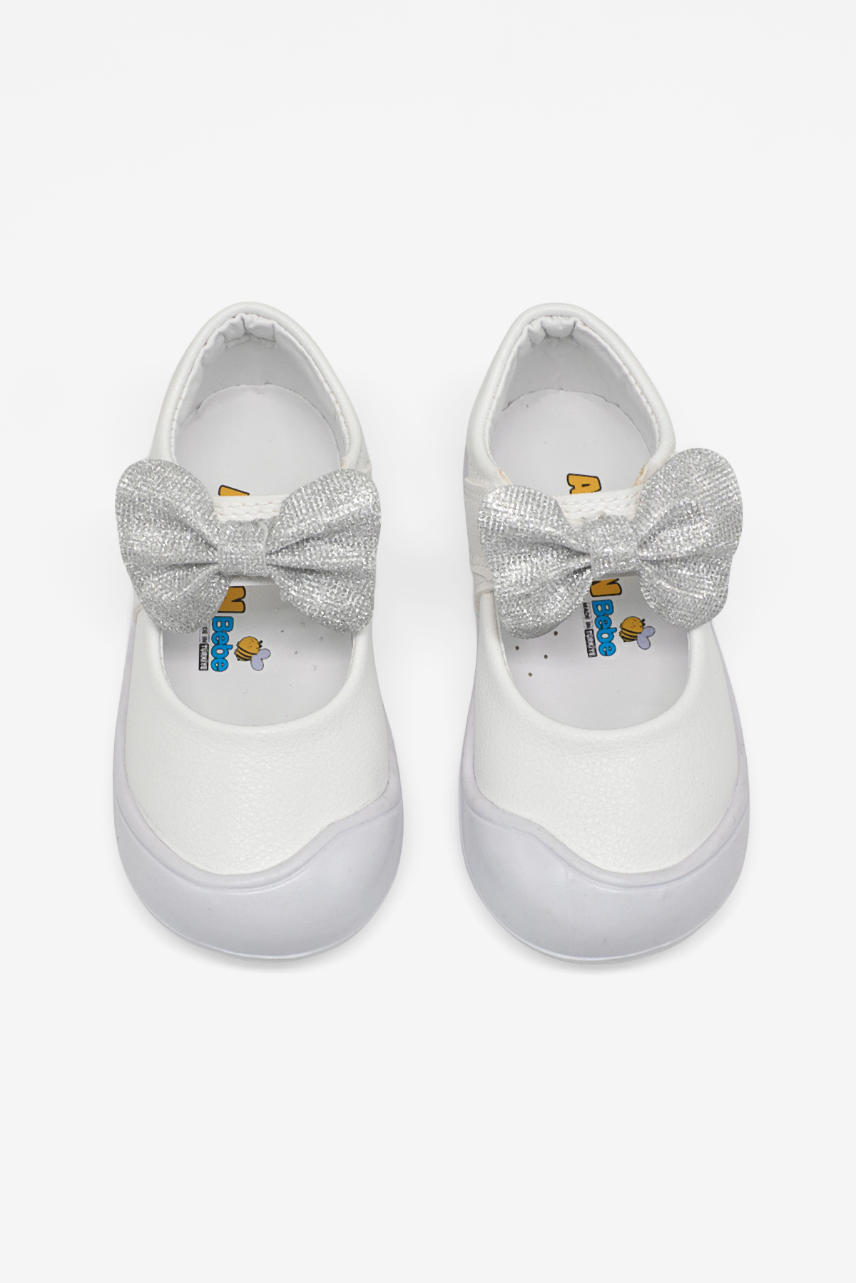 Kız Çocuk Beyaz Çocuk İlk Adım Fiyonlu Babet