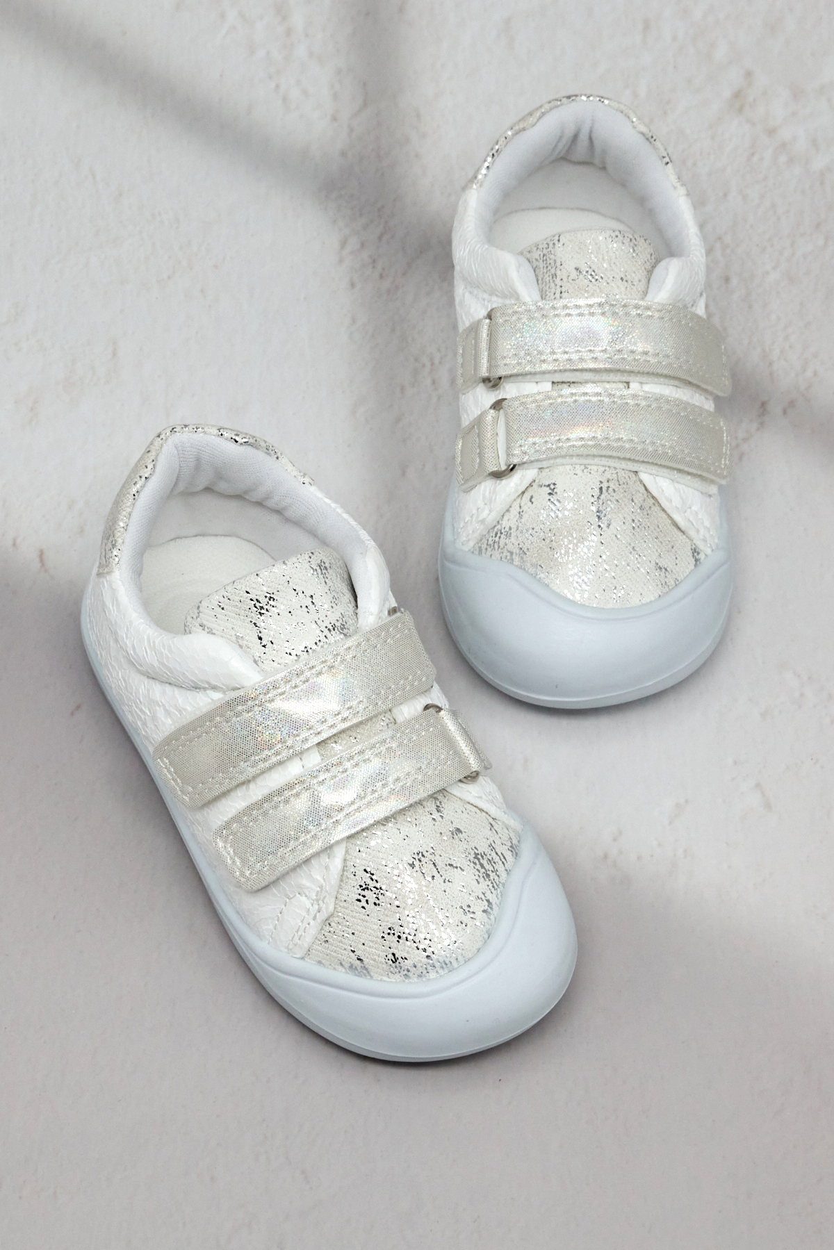 Kız Çocuk Beyaz İlk Adım Taşlı Rahat Kalıp Sneaker