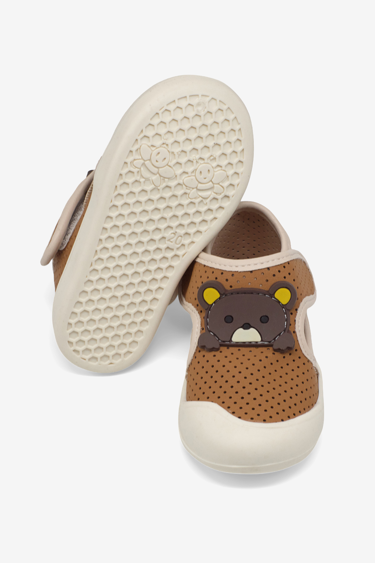 Kız Çocuk Camel Ayıcık Detaylı Rahat Kalıp İlk Adım Sneaker