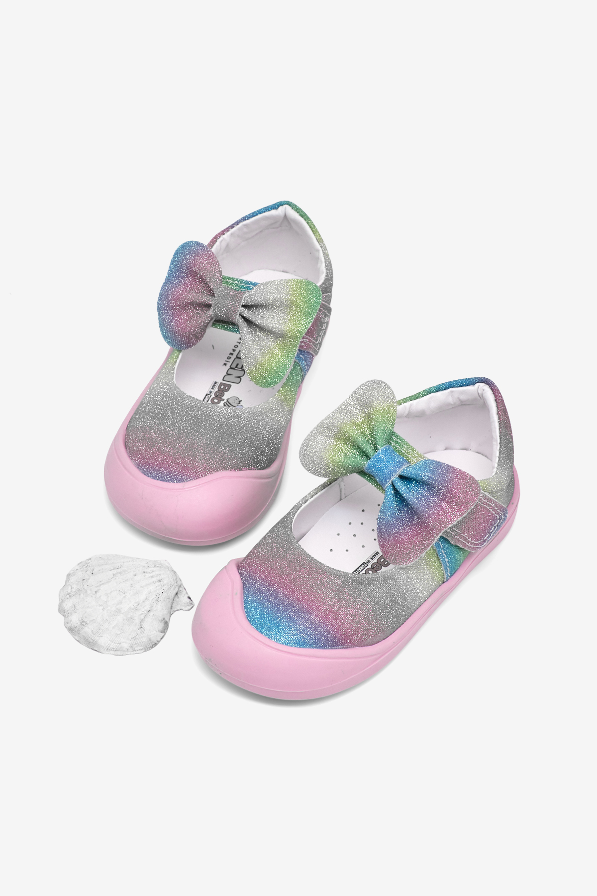 Kız Çocuk Gökkuşağı Çocuk İlk Adım Fiyonlu Babet