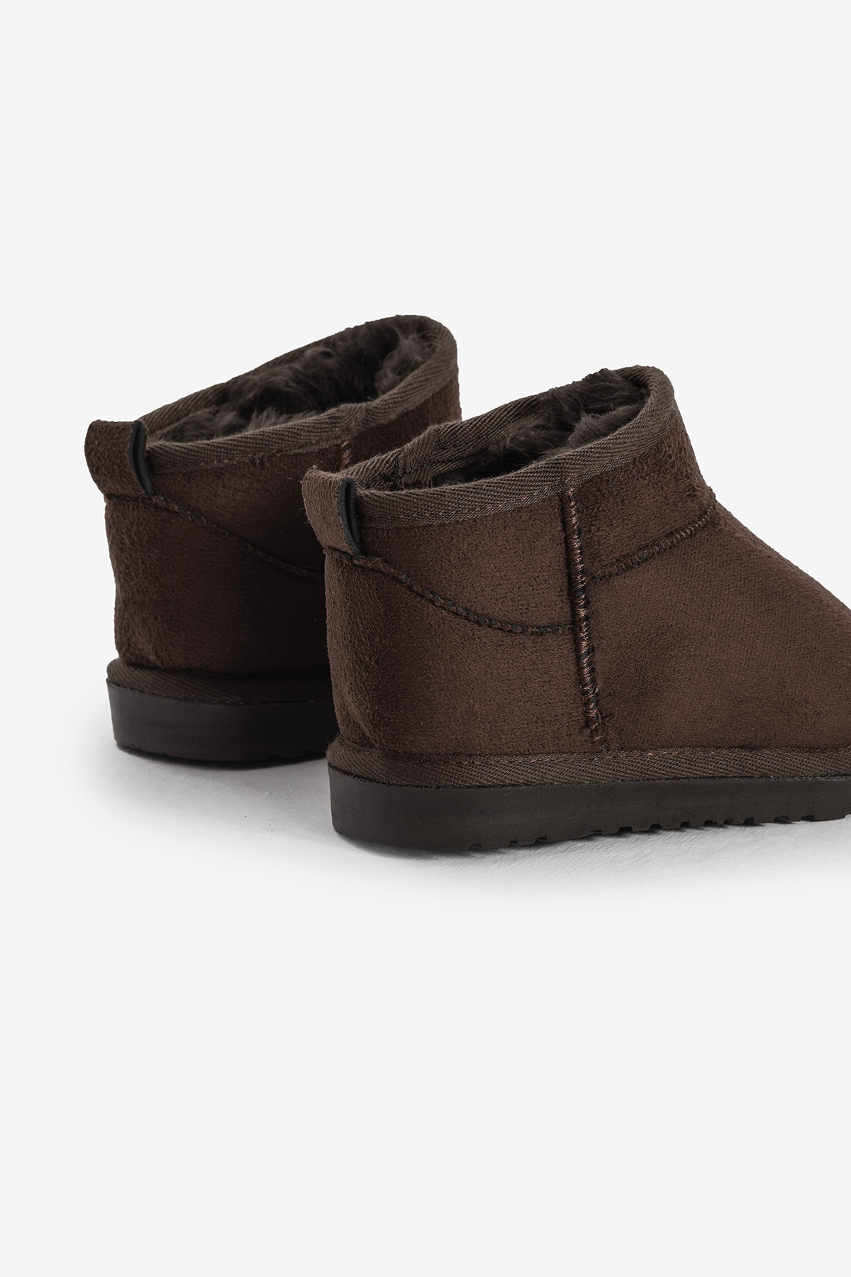 Kız Çocuk Kahve Poli Taban İçi Kürklü Süet Görünümlü Bot