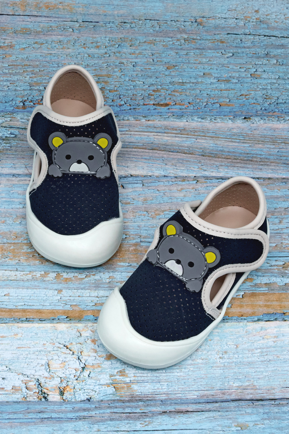 Kız Çocuk Lacivert Ayıcık Detaylı Rahat Kalıp İlk Adım Sneaker