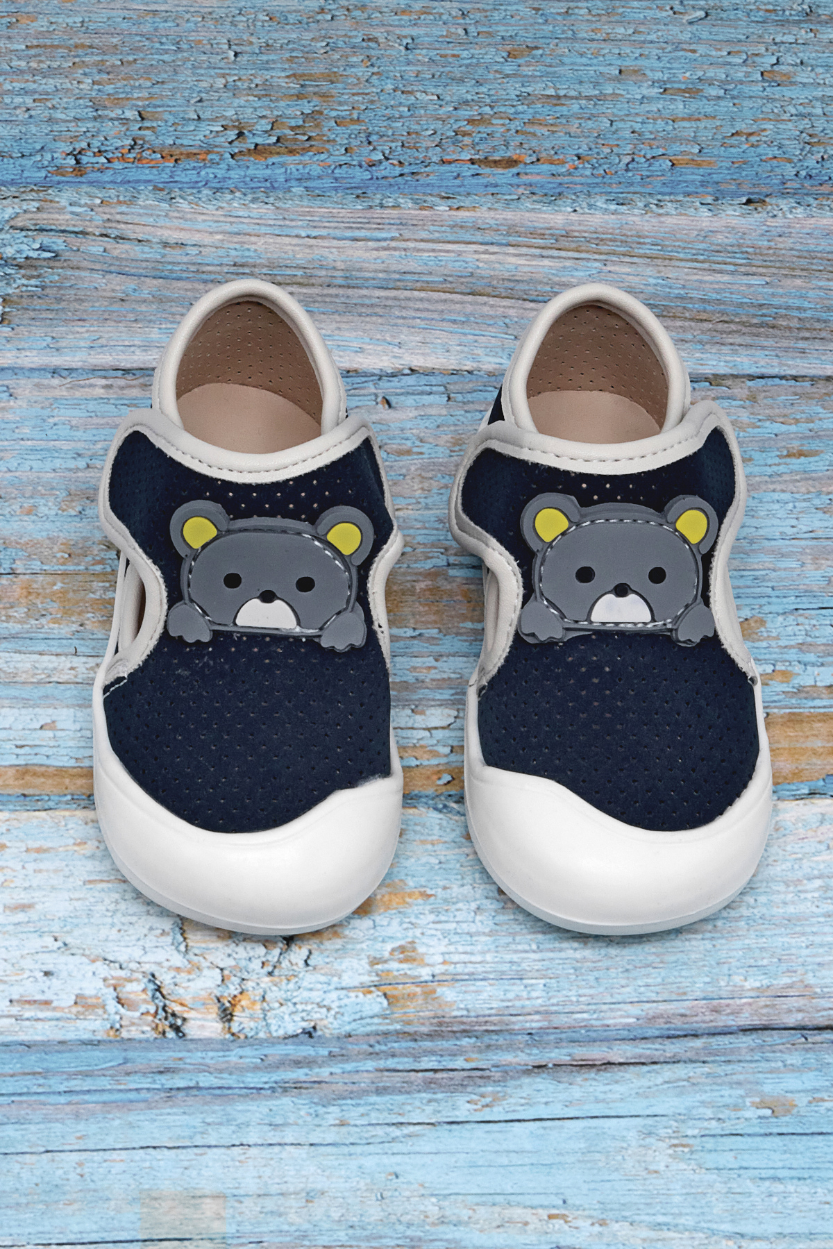 Kız Çocuk Lacivert Ayıcık Detaylı Rahat Kalıp İlk Adım Sneaker