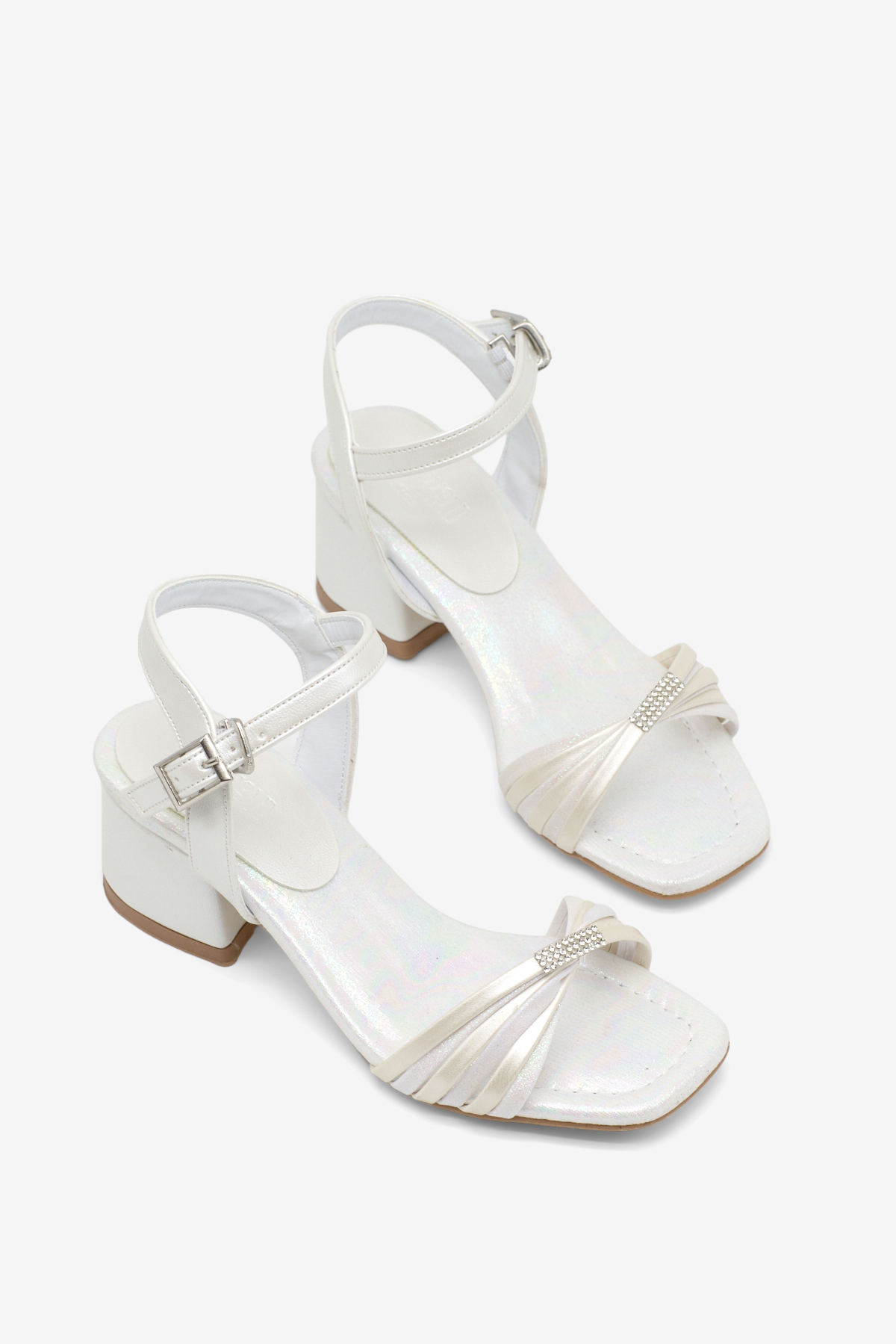 Kız Çocuk Sedef Poli Taban Taş Detaylı Topuklu Ayakkabı