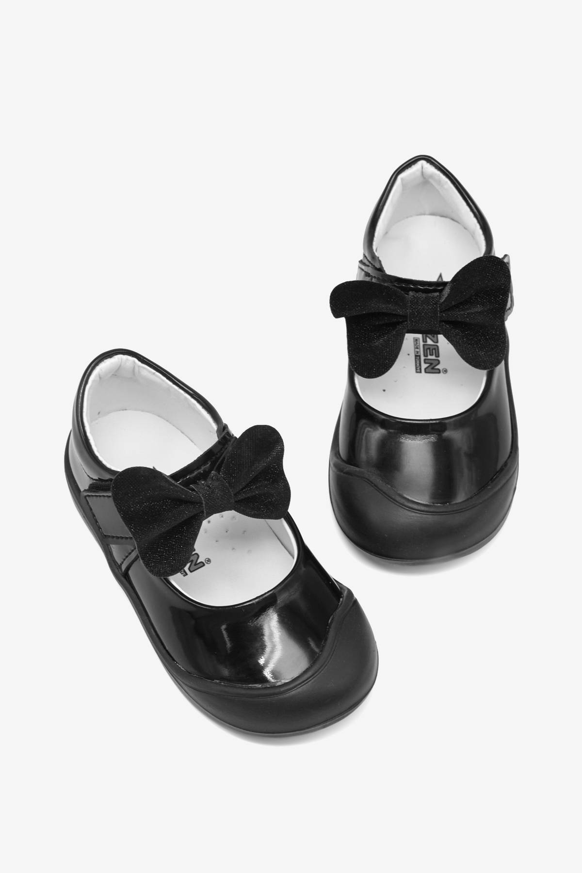 Kız Çocuk Siyah Çocuk İlk Adım Fiyonlu Babet