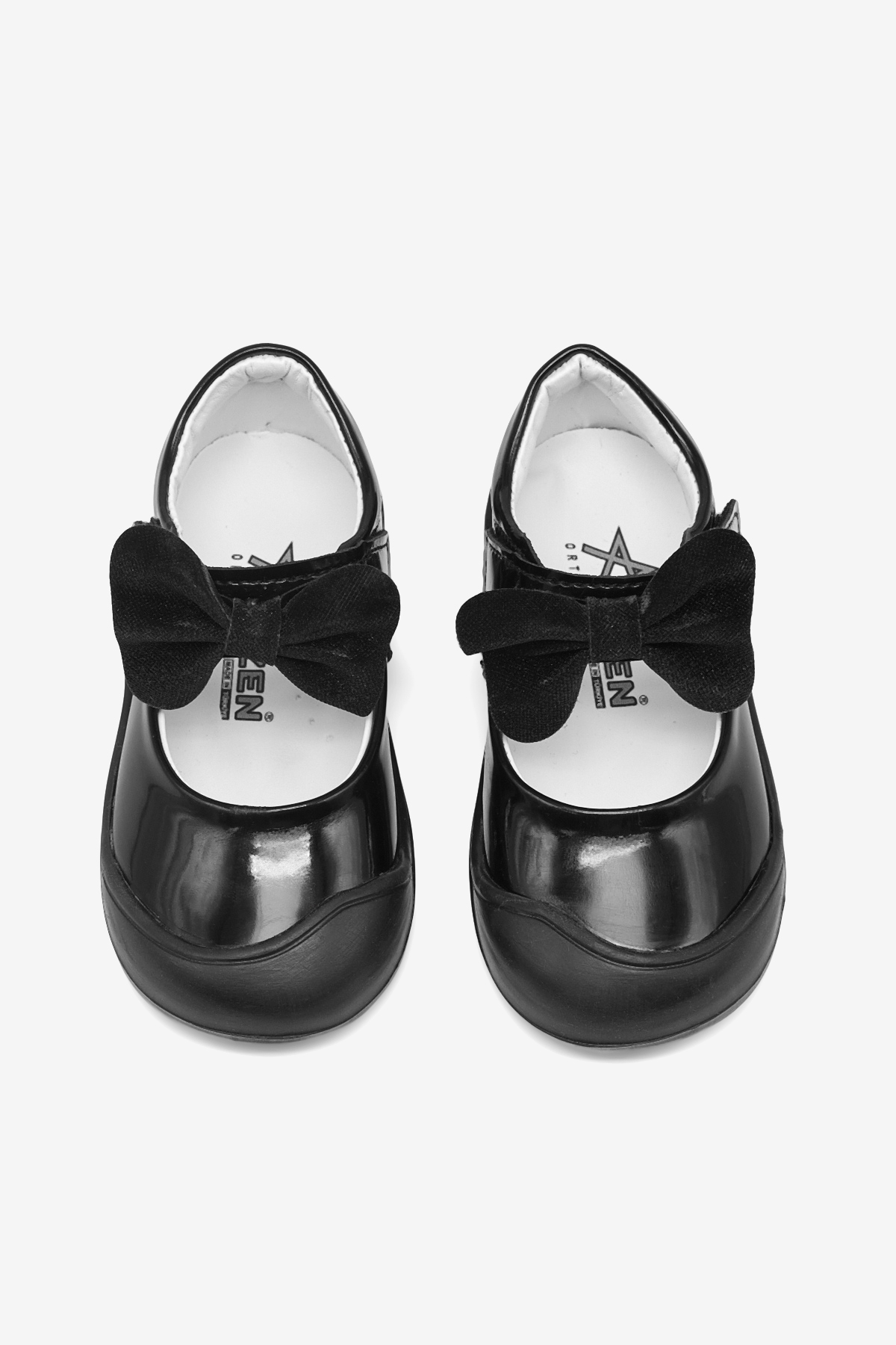 Kız Çocuk Siyah Çocuk İlk Adım Fiyonlu Babet