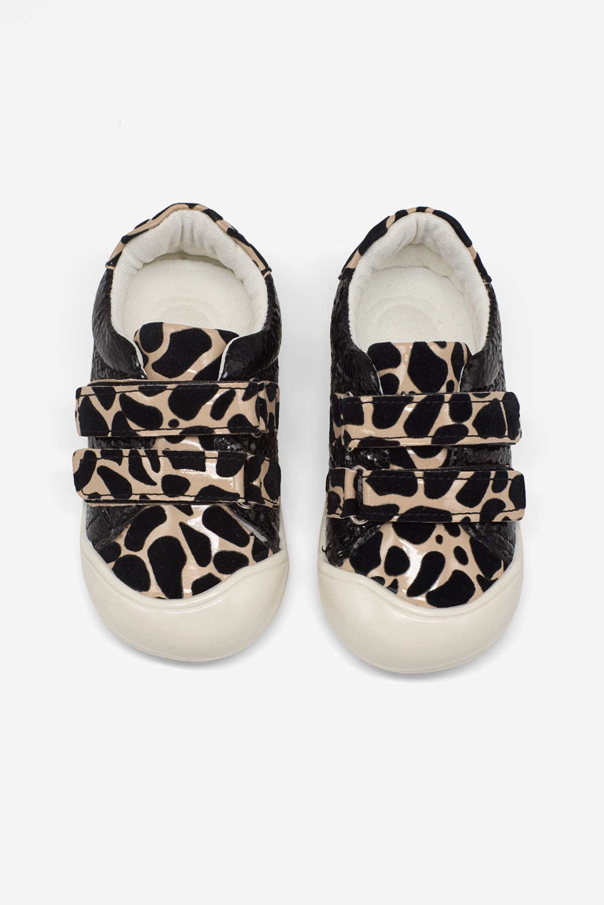 Kız Çocuk Siyah Leopar İlk Adım Taşlı Rahat Kalıp Sneaker