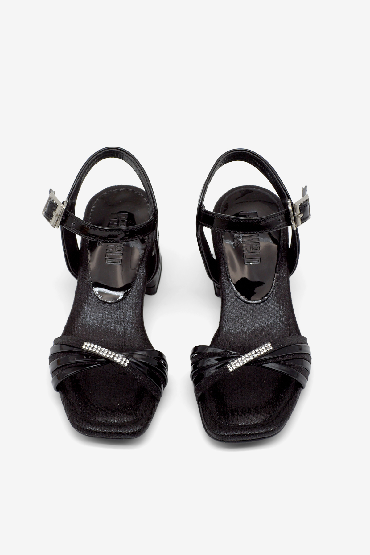 Kız Çocuk Siyah Poli Taban Taş Detaylı Topuklu Ayakkabı