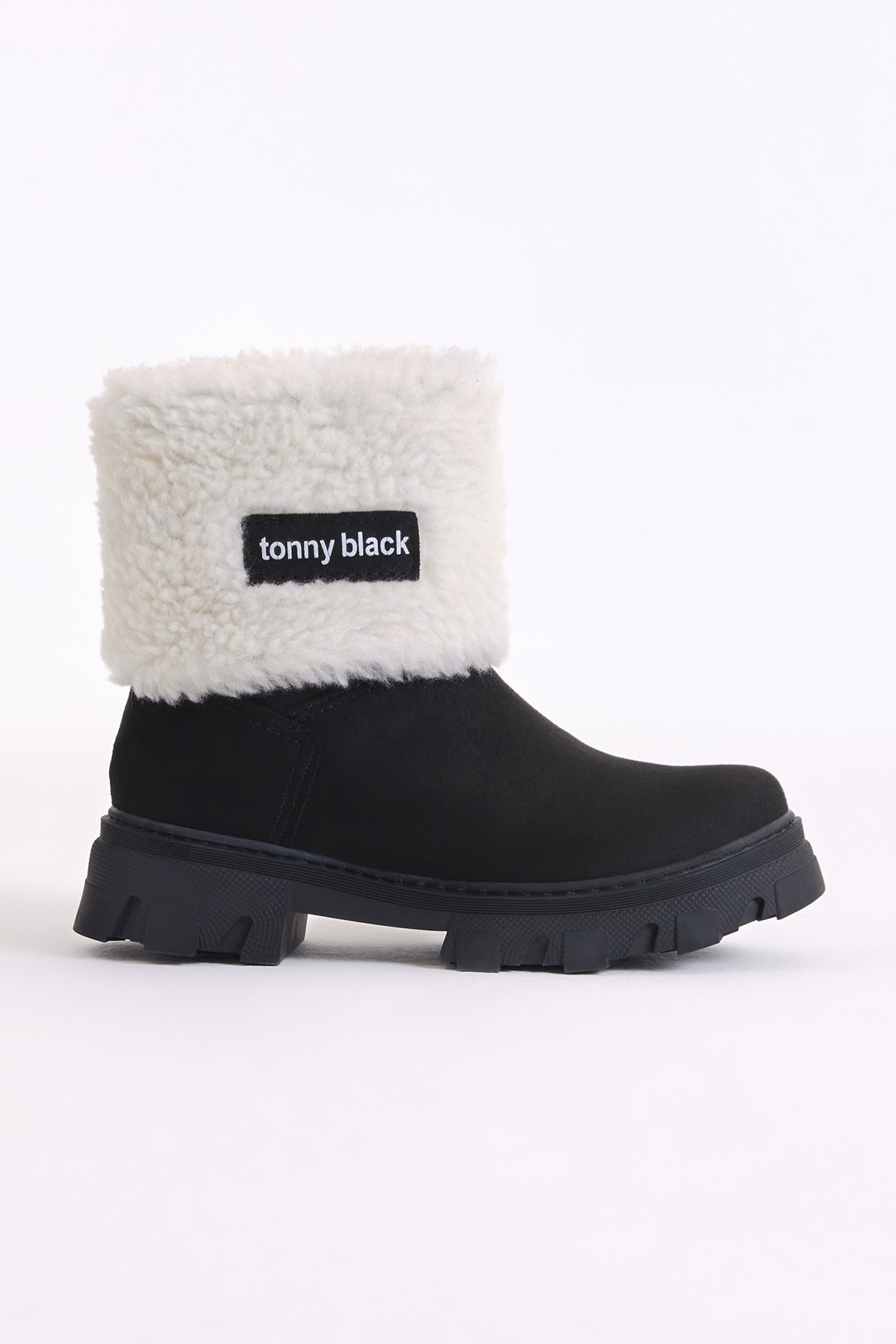 Kız Çocuk Siyah Süet İçi Kürklü Bot