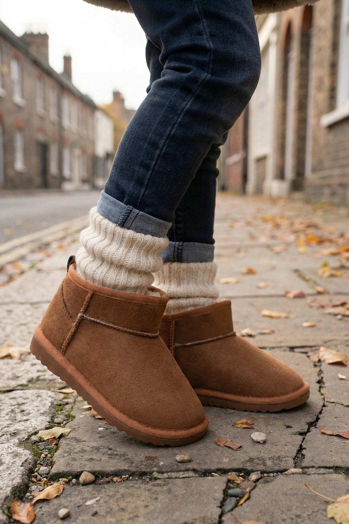 Kız Çocuk Taba Poli Taban İçi Kürklü Süet Görünümlü Bot