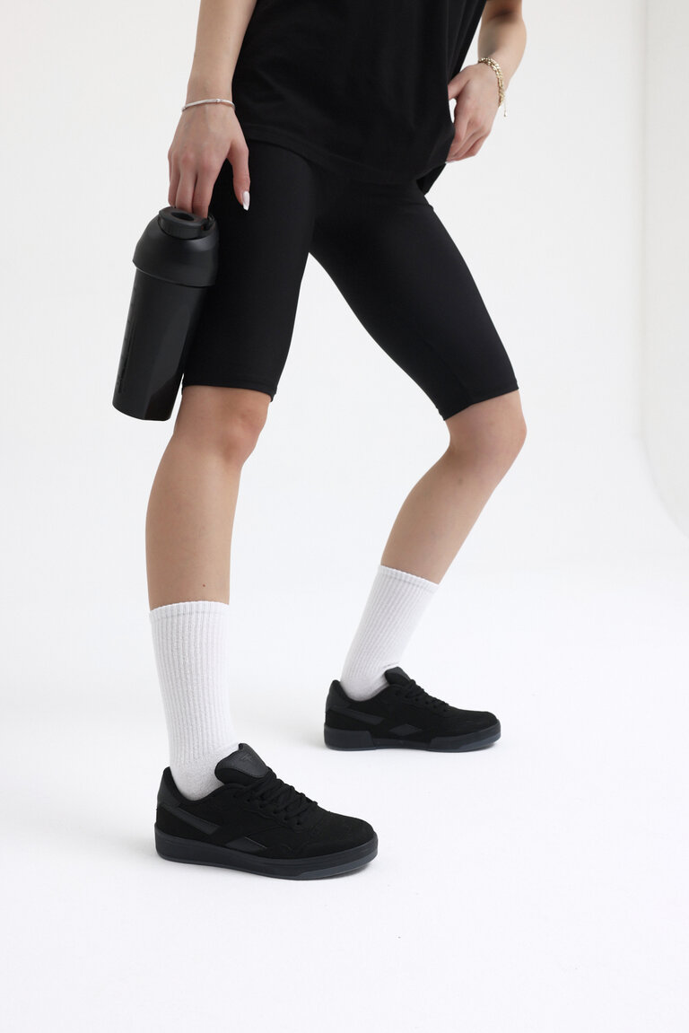 Unisex Siyah Rahat Kalıp Termo Taban Bağcıklı Spor Ayakkabı