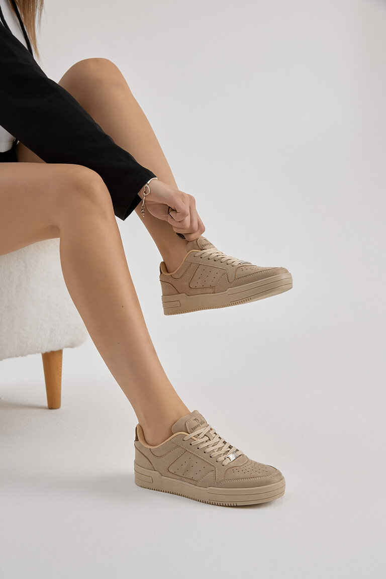 Unisex Bej Termo Taban Bağcıklı Günlük Spor Ayakkabı