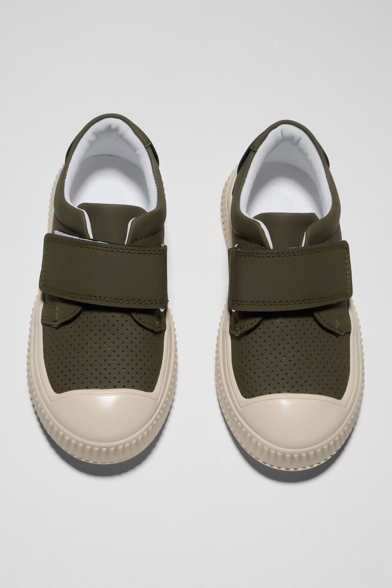 Çocuk Unisex Haki Çocuk Cırtlı Rahat Kalıp Sneaker