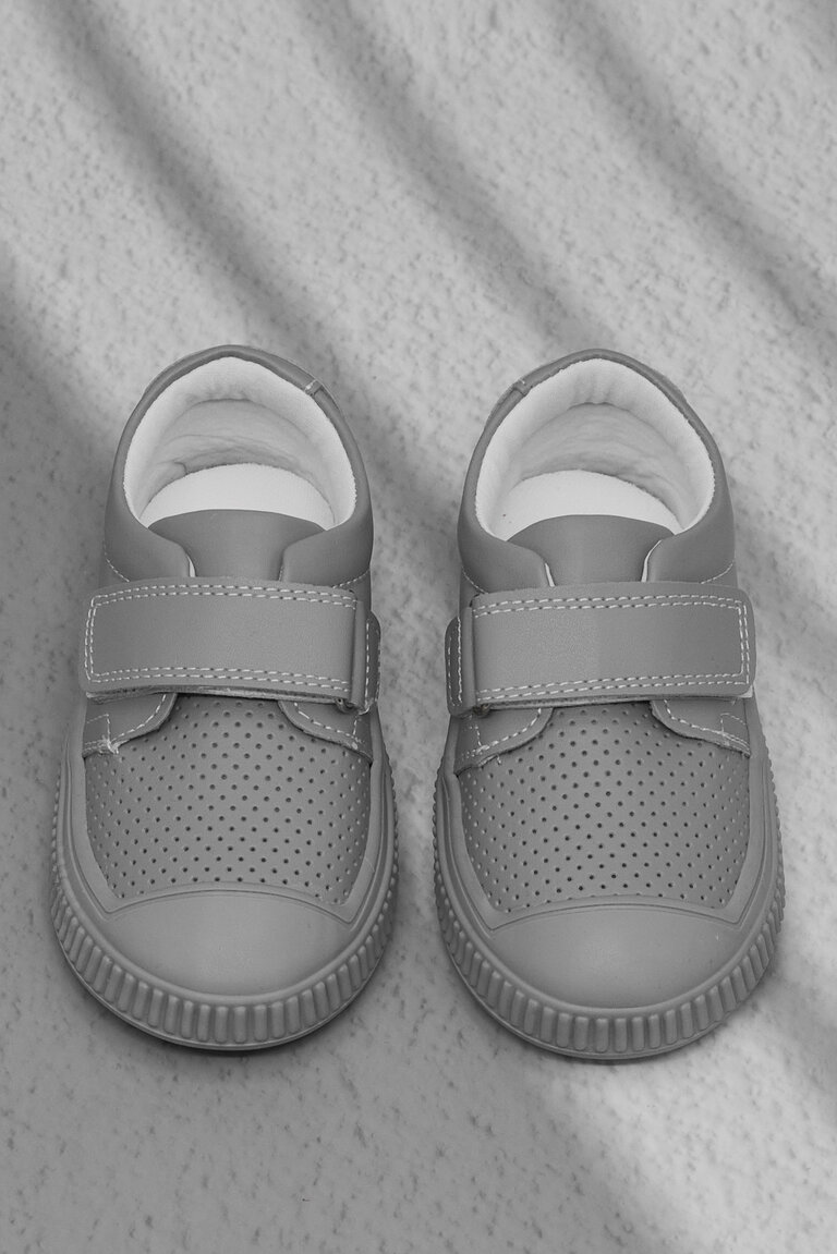 Çocuk Unisex Gri Çocuk Cırtlı Rahat Kalıp Sneaker
