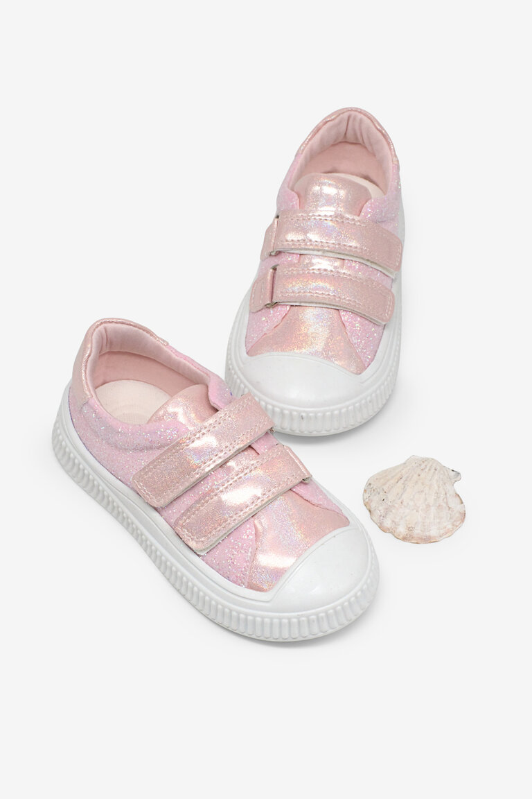 Çocuk Unisex Pembe Çocuk Sim Detaylı Cırtlı Rahat Kalıp Sneaker
