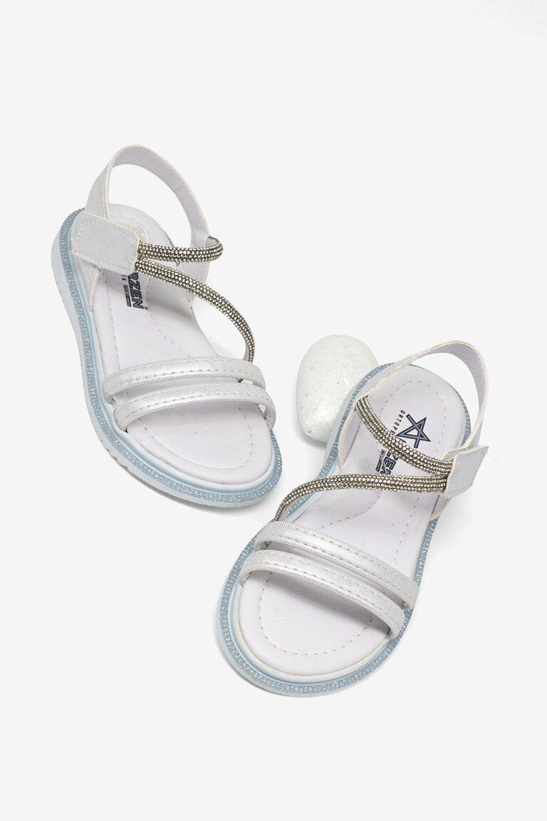 Çocuk Unisex Beyaz Çocuk Sim Detaylı Sandalet