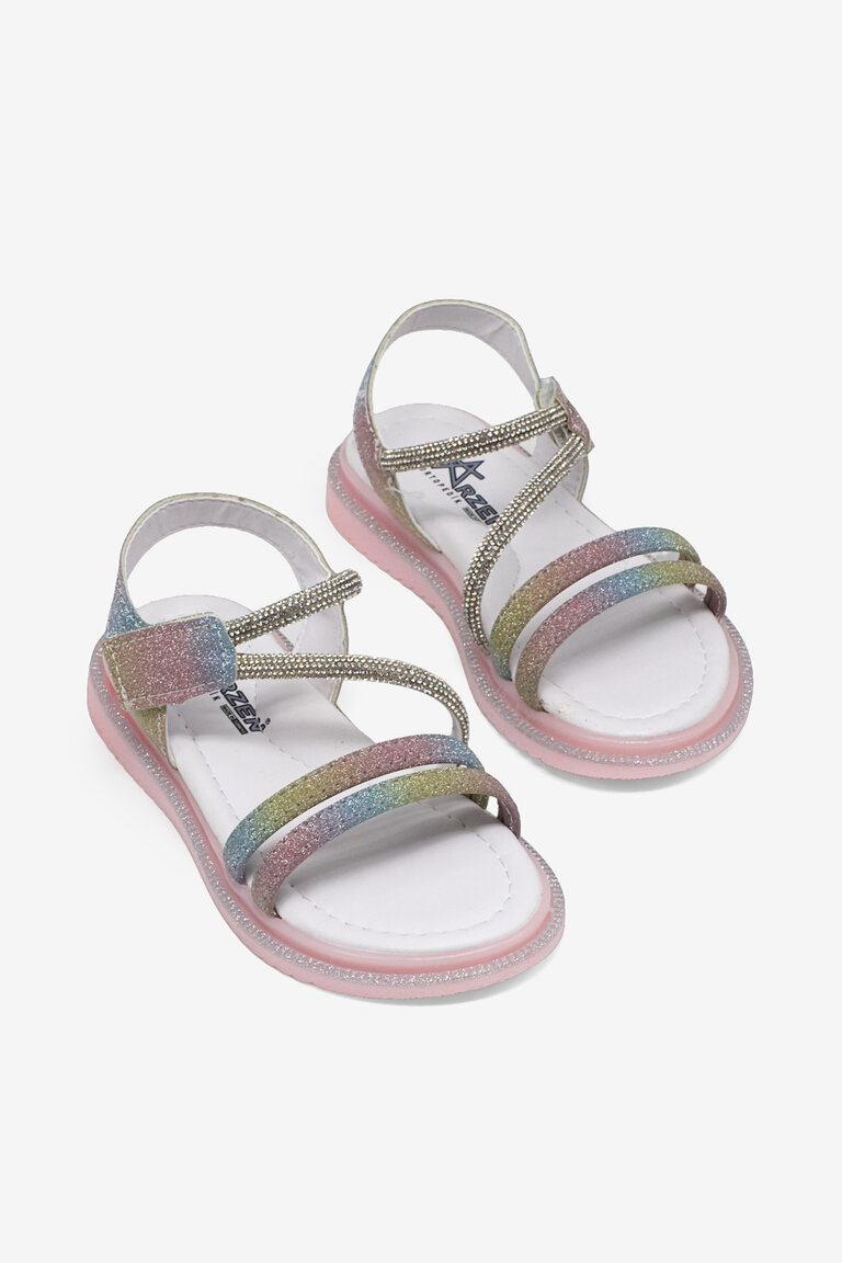 Çocuk Unisex Gökkuşağı Simli Çocuk Sim Detaylı Sandalet