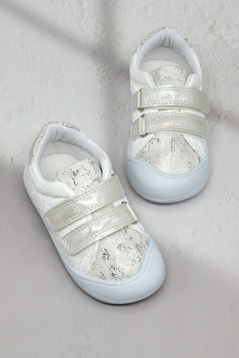 Kız Çocuk Beyaz İlk Adım Taşlı Rahat Kalıp Sneaker