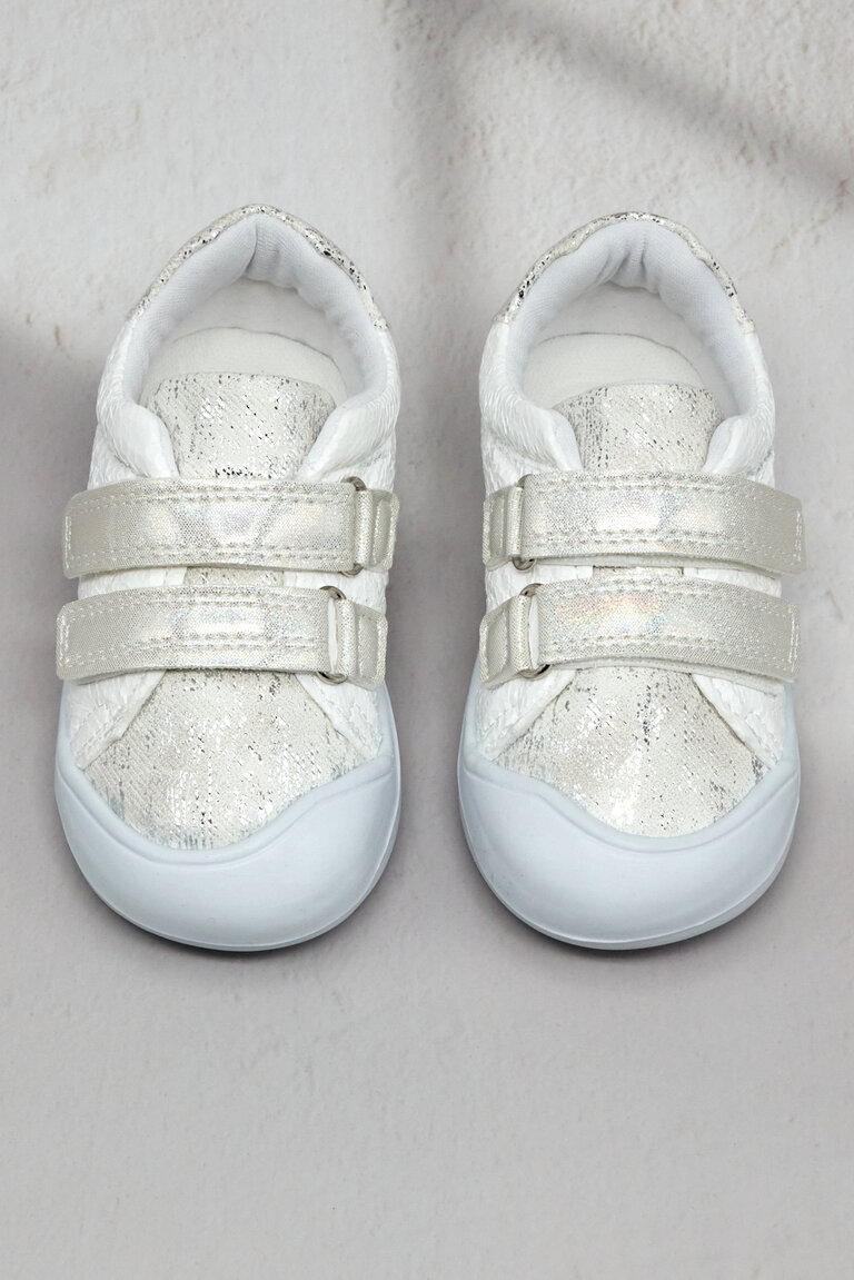Kız Çocuk Beyaz İlk Adım Taşlı Rahat Kalıp Sneaker