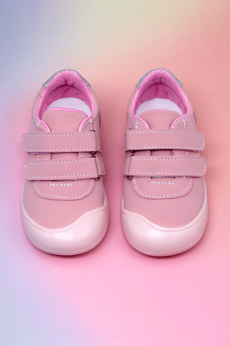 Çocuk Unisex Pembe Nubuk İlk Adım Cırtlı Snaker