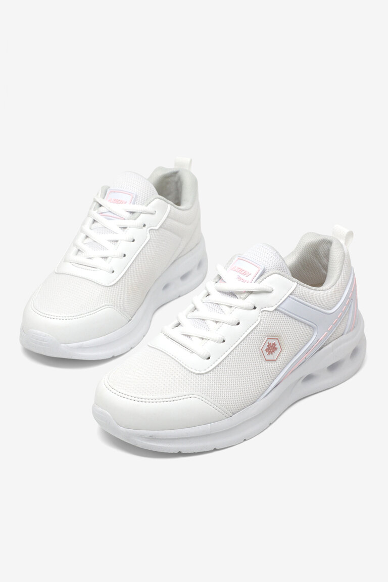Kadın Beyaz Pembe Rahat Kalıp Hafif  Konforlu Sneaker