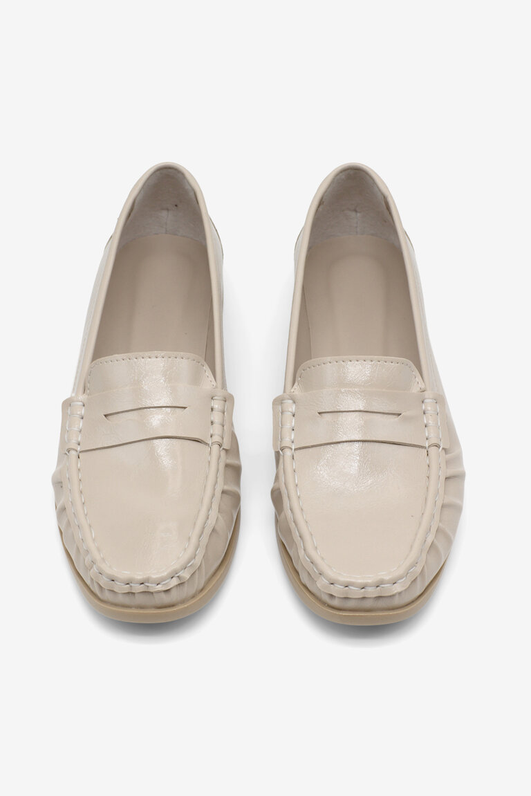 Kadın Bej Termo Kaymaz Taban Loafer Oxford Kadın Ayakkabı