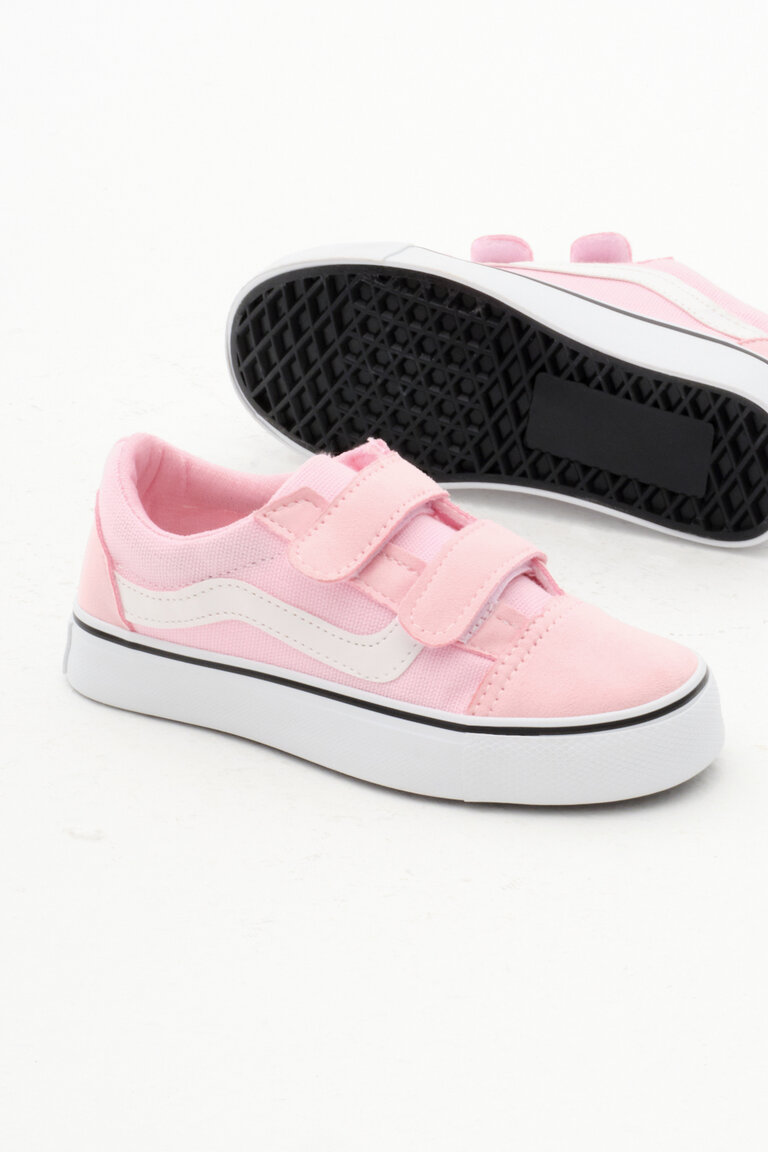Çocuk Unisex Pudra Kauçuk Taban Keten Cırtlı Spor Ayakkabı