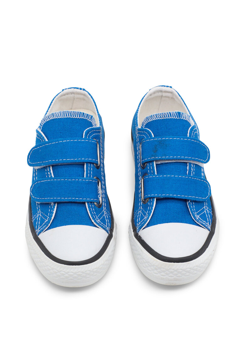 Çocuk Unisex Saks Rahat Kalıp Çift Bantlı Ayakkabı