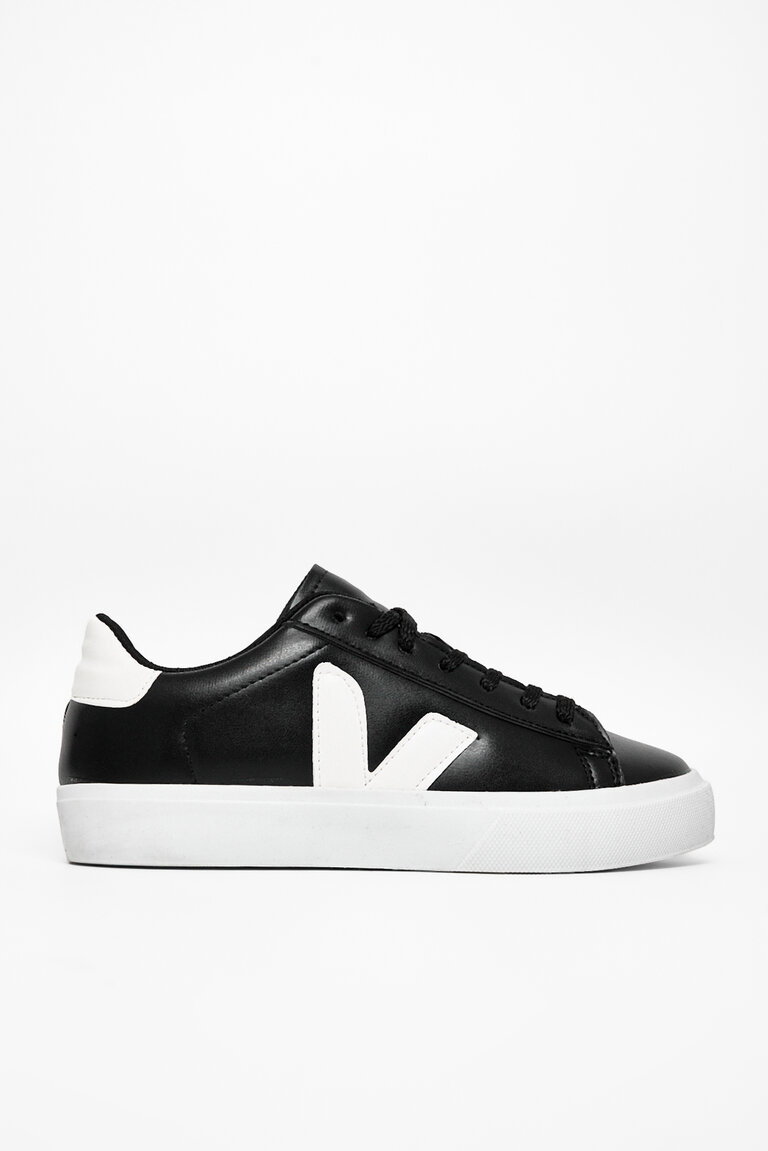 Kadın Siyah Beyaz Kauçuk Taban Rahat Bağcıklı Sneaker